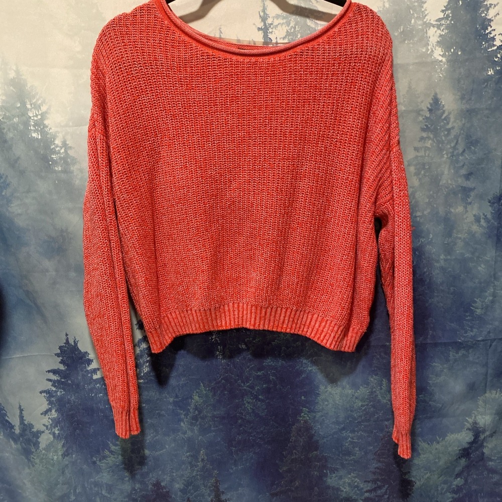 Wild Fable Red & Pink Marled Cropped Sweater - Large